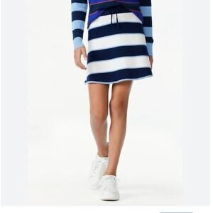 Free Assembly Blue White Stripe Sweater Knit Flare Skirt Girls Size L (10/12)